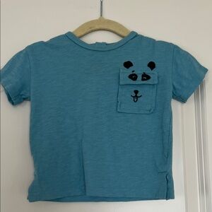Zara | (3-6M) Blue Kids T-Shirt with Bear Pocket